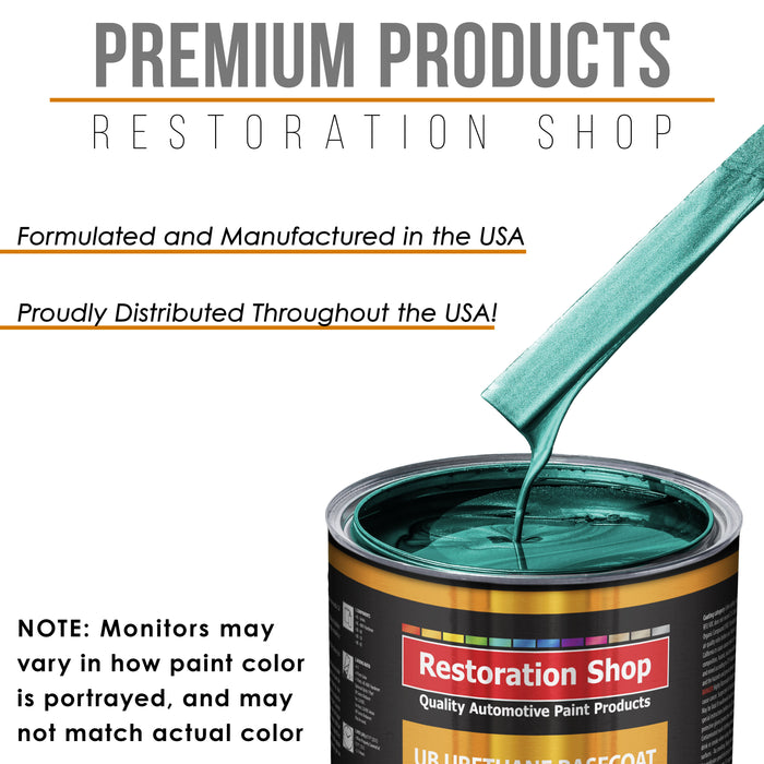 Dark Teal Metallic - Urethane Basecoat with Clearcoat Auto Paint - Complete Slow Gallon Paint Kit - Professional Gloss Automotive Car Truck Coating