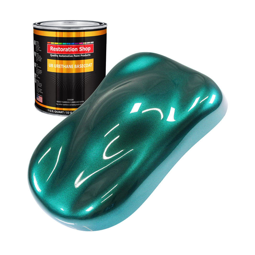 Dark Teal Metallic - Urethane Basecoat Auto Paint - Quart Paint Color Only - Professional High Gloss Automotive, Car, Truck Coating