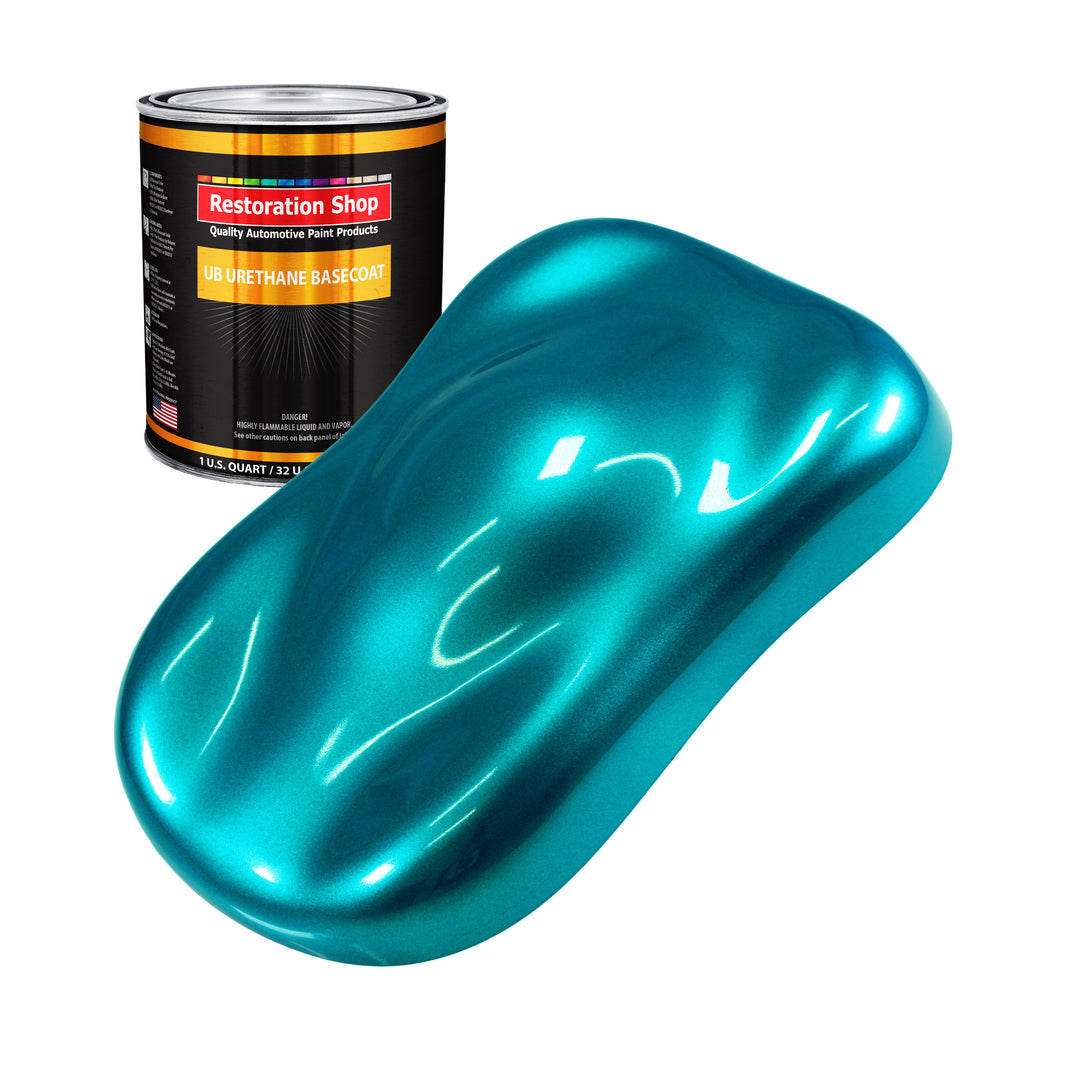Teal Green Metallic - Urethane Basecoat Auto Paint - Quart Paint Color Only - Professional High Gloss Automotive, Car, Truck Coating