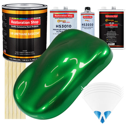 Gasser Green Metallic - Urethane Basecoat with Premium Clearcoat Auto Paint - Complete Fast Gallon Paint Kit - Professional Gloss Automotive Coating