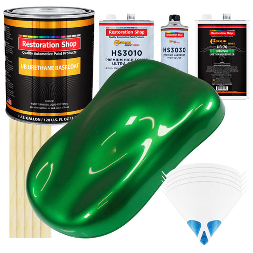 Gasser Green Metallic - Urethane Basecoat with Premium Clearcoat Auto Paint - Complete Medium Gallon Paint Kit - Professional Gloss Automotive Coating
