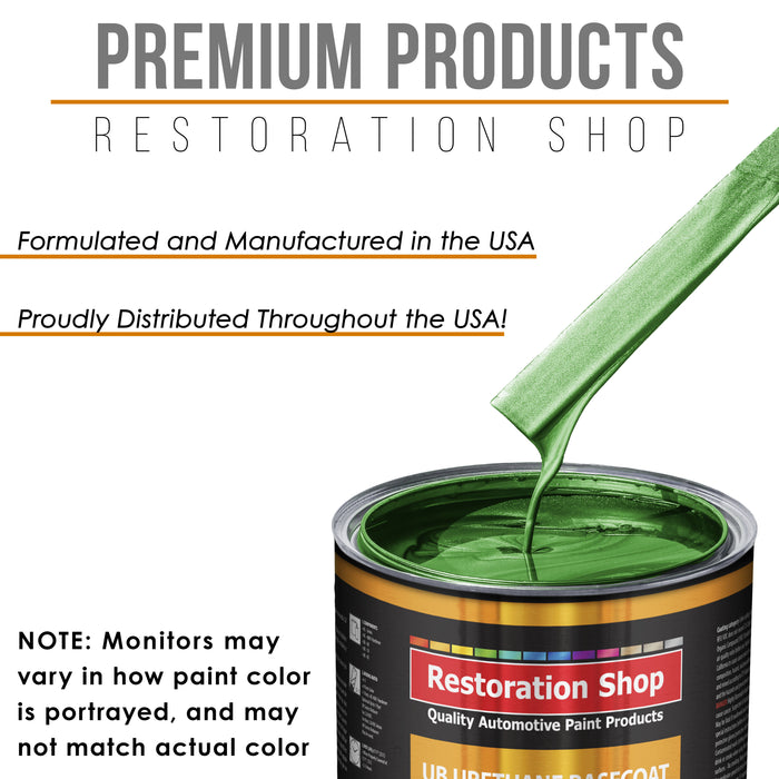 Gasser Green Metallic - Urethane Basecoat with Premium Clearcoat Auto Paint - Complete Medium Quart Paint Kit - Professional Gloss Automotive Coating