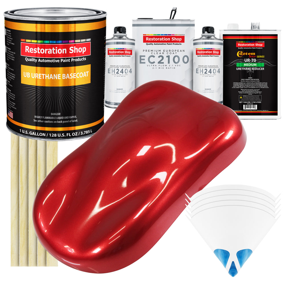 Firethorn Red Pearl Urethane Basecoat with European Clearcoat Auto Paint - Complete Gallon Paint Color Kit - Automotive Refinish Coating