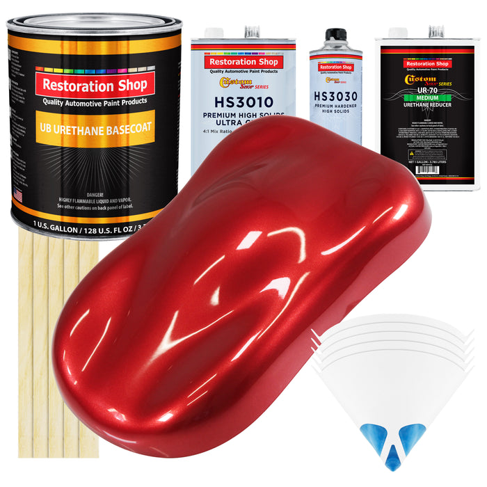 Firethorn Red Pearl - Urethane Basecoat with Premium Clearcoat Auto Paint - Complete Medium Gallon Paint Kit - Professional Gloss Automotive Coating