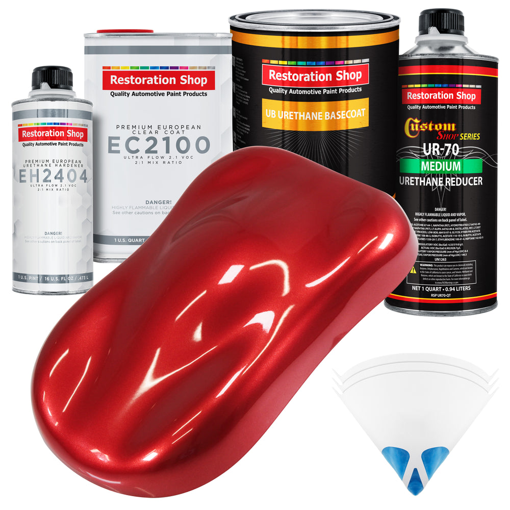 Firethorn Red Pearl Urethane Basecoat with European Clearcoat Auto Paint - Complete Quart Paint Color Kit - Automotive Refinish Coating