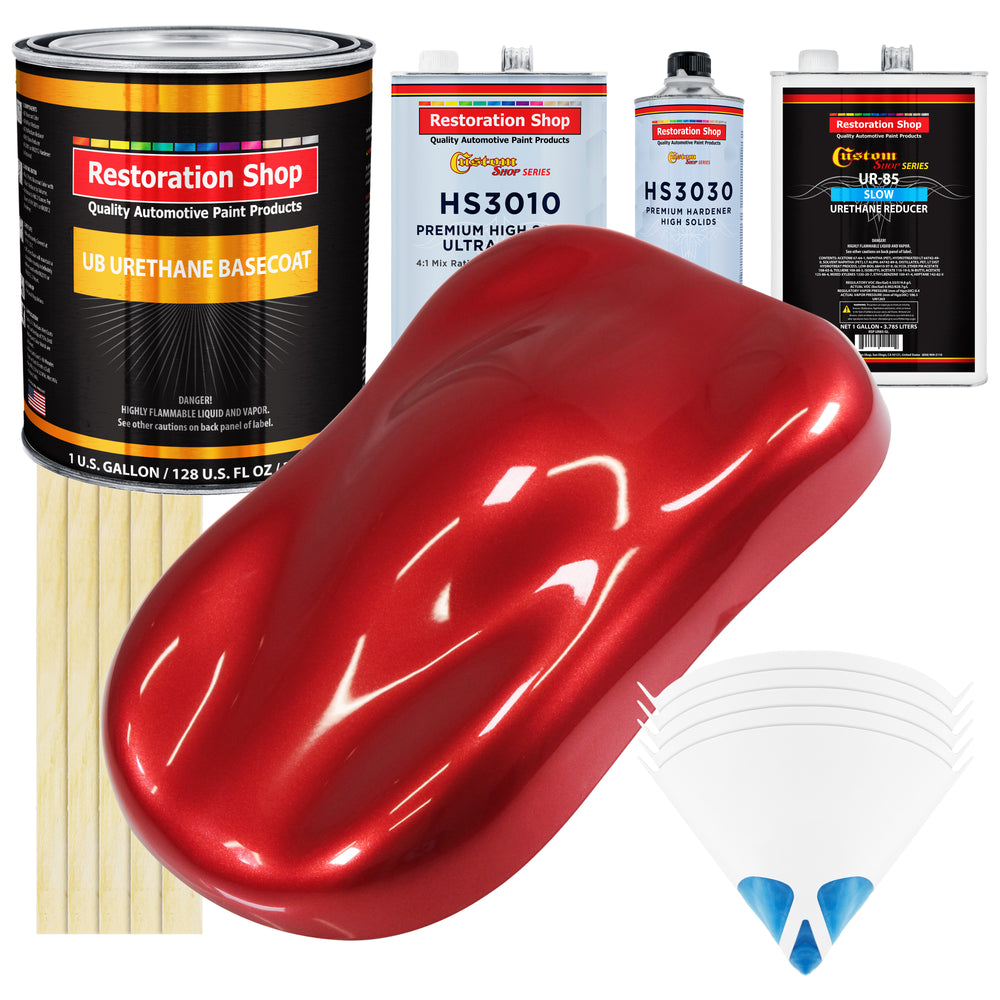 Firethorn Red Pearl - Urethane Basecoat with Premium Clearcoat Auto Paint (Complete Slow Gallon Paint Kit) Professional High Gloss Automotive Coating