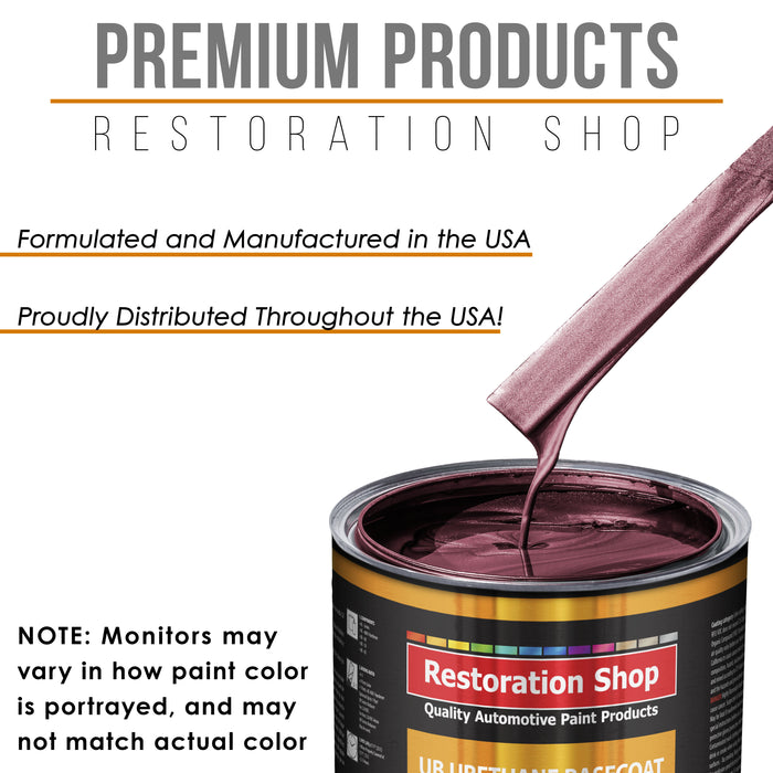 Vintage Burgundy Metallic - Urethane Basecoat with Clearcoat Auto Paint - Complete Fast Gallon Paint Kit - Professional Automotive Car Truck Coating