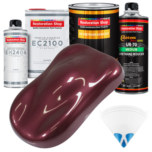 Vintage Burgundy Metallic Urethane Basecoat with European Clearcoat Auto Paint - Complete Quart Paint Color Kit - Automotive Refinish Coating