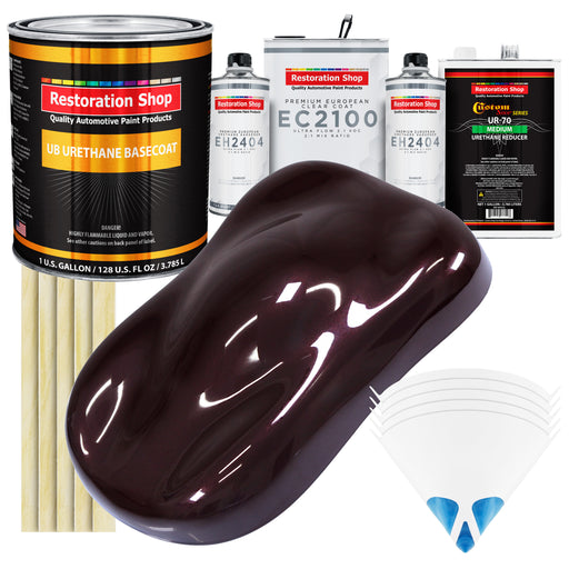Black Cherry Pearl Urethane Basecoat with European Clearcoat Auto Paint - Complete Gallon Paint Color Kit - Automotive Refinish Coating