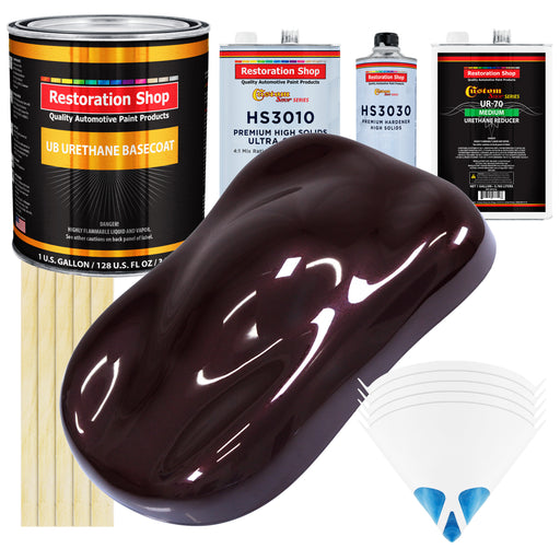 Black Cherry Pearl - Urethane Basecoat with Premium Clearcoat Auto Paint (Complete Medium Gallon Paint Kit) Professional High Gloss Automotive Coating