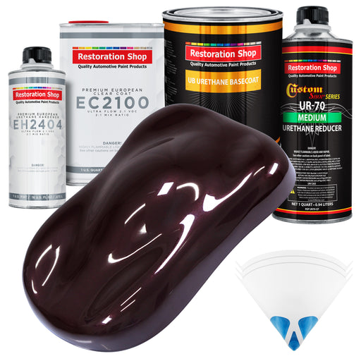 Black Cherry Pearl Urethane Basecoat with European Clearcoat Auto Paint - Complete Quart Paint Color Kit - Automotive Refinish Coating