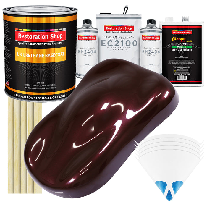 Molten Red Metallic Urethane Basecoat with European Clearcoat Auto Paint - Complete Gallon Paint Color Kit - Automotive Refinish Coating