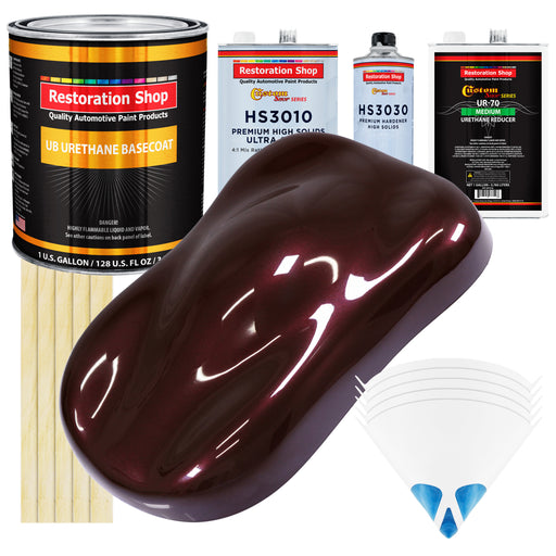 Molten Red Metallic - Urethane Basecoat with Premium Clearcoat Auto Paint - Complete Medium Gallon Paint Kit - Professional Gloss Automotive Coating