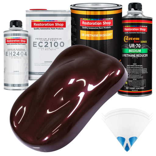 Molten Red Metallic Urethane Basecoat with European Clearcoat Auto Paint - Complete Quart Paint Color Kit - Automotive Refinish Coating