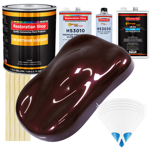 Molten Red Metallic - Urethane Basecoat with Premium Clearcoat Auto Paint (Complete Slow Gallon Paint Kit) Professional High Gloss Automotive Coating