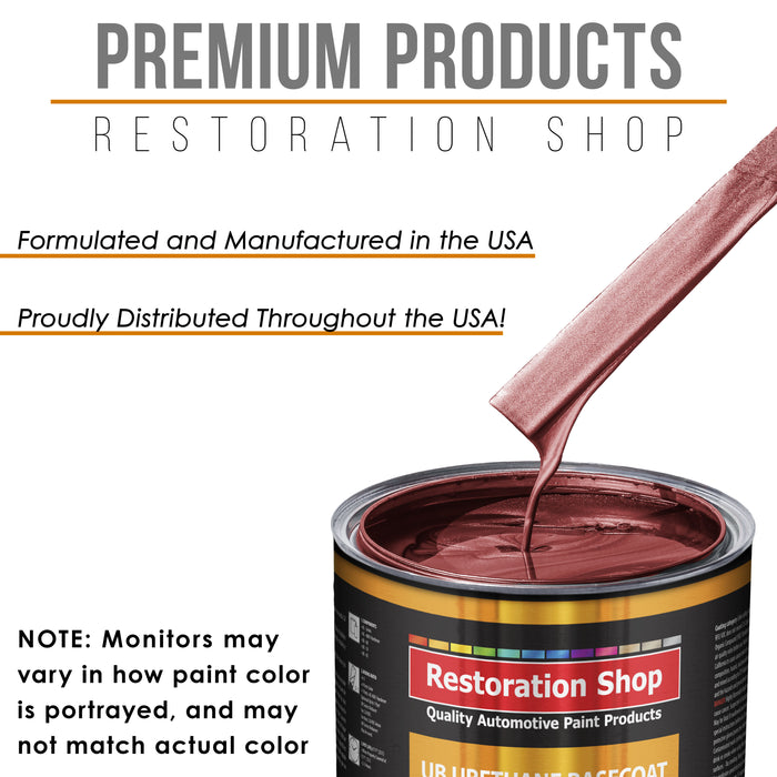 Candy Apple Red Metallic - Urethane Basecoat with Clearcoat Auto Paint - Complete Medium Quart Paint Kit - Professional Automotive Car Truck Coating