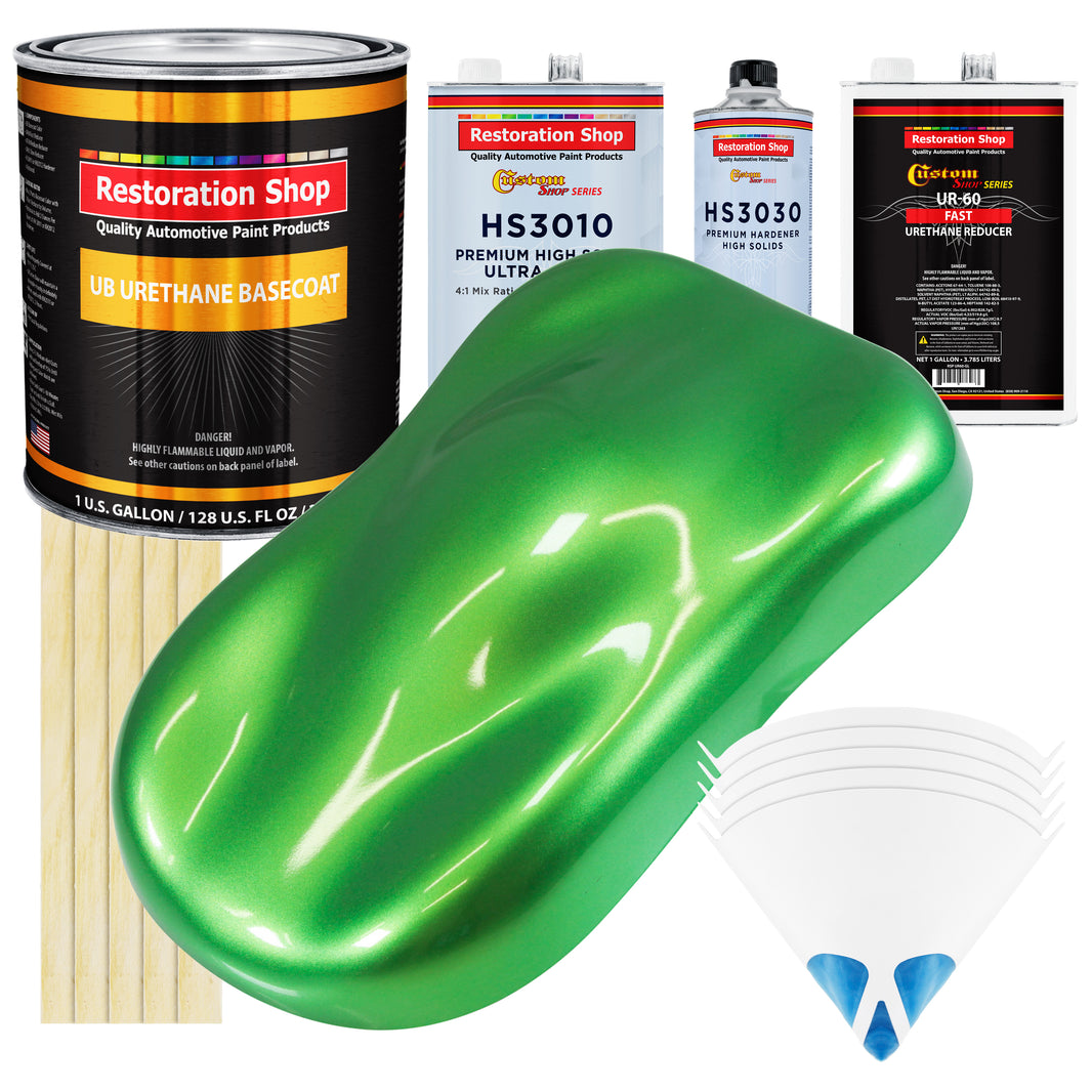 Firemist Lime - Urethane Basecoat with Premium Clearcoat Auto Paint - Complete Fast Gallon Paint Kit - Professional High Gloss Automotive Coating