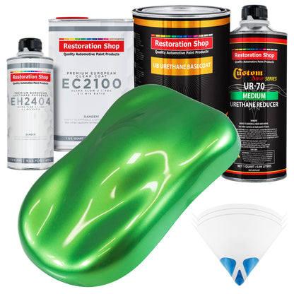 Firemist Lime Urethane Basecoat with European Clearcoat Auto Paint - Complete Quart Paint Color Kit - Automotive Refinish Coating