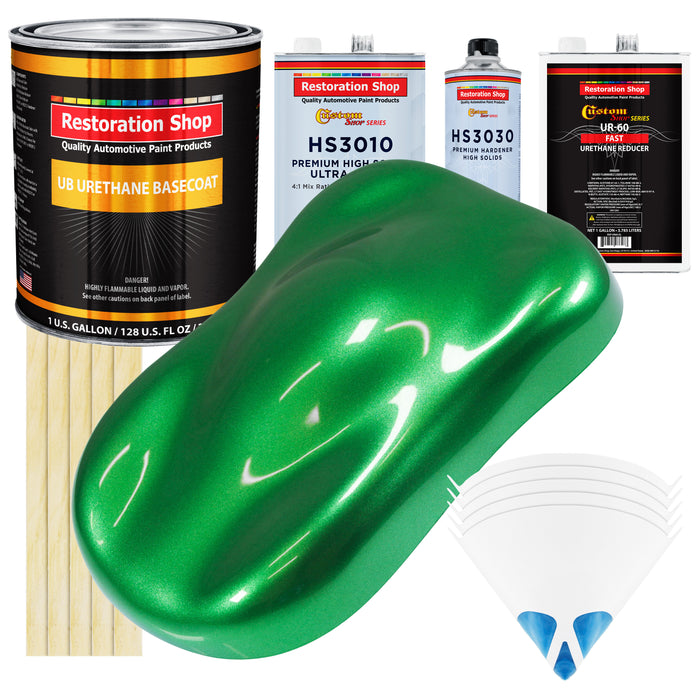 Firemist Green - Urethane Basecoat with Premium Clearcoat Auto Paint - Complete Fast Gallon Paint Kit - Professional High Gloss Automotive Coating