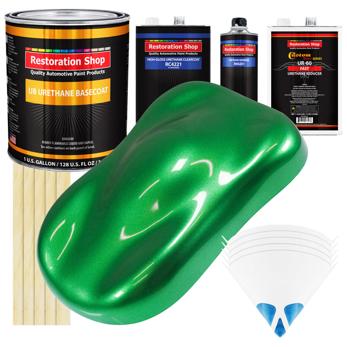 Firemist Green - Urethane Basecoat with Clearcoat Auto Paint - Complete Fast Gallon Paint Kit - Professional High Gloss Automotive, Car, Truck Coating