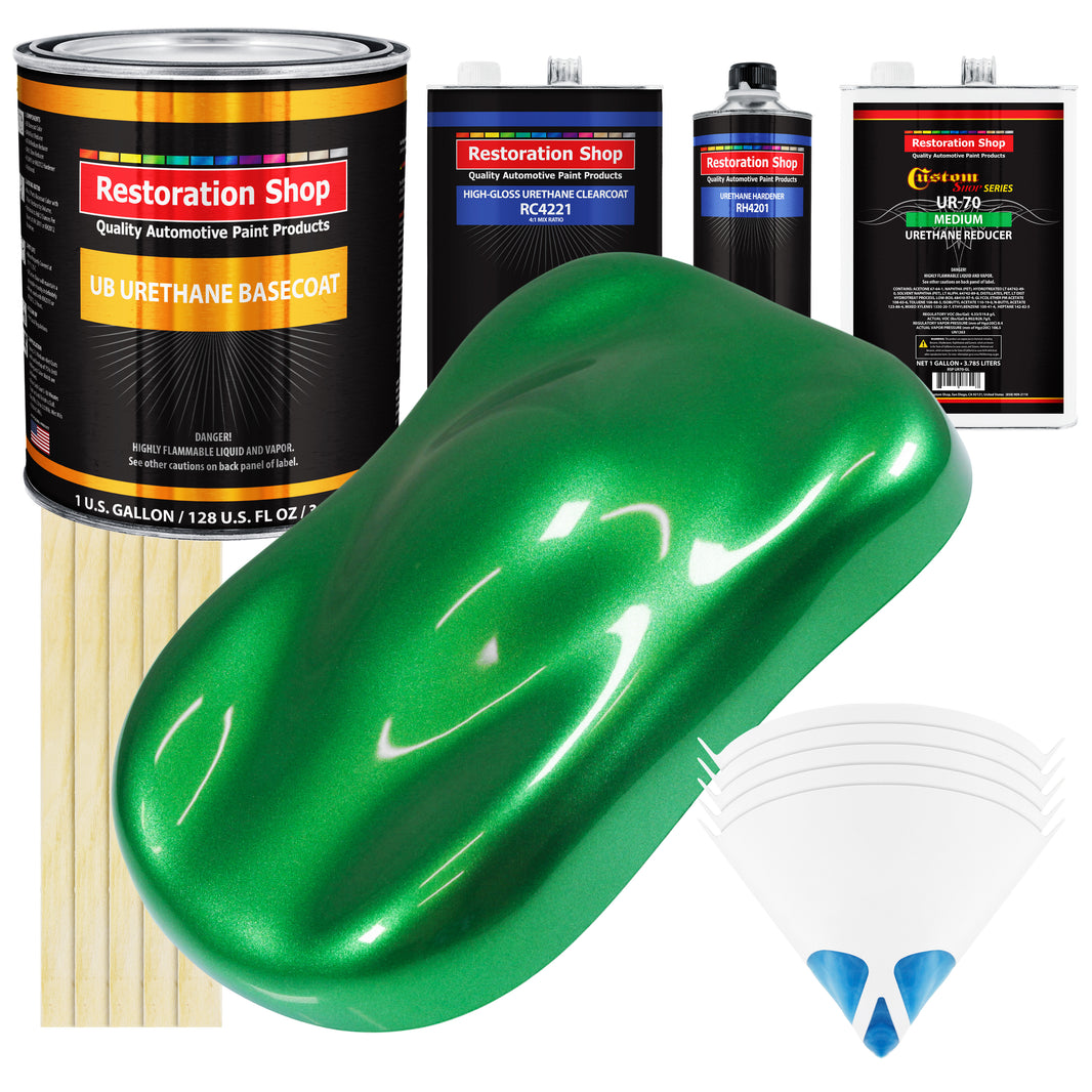 Firemist Green - Urethane Basecoat with Clearcoat Auto Paint (Complete Medium Gallon Paint Kit) Professional High Gloss Automotive Car Truck Coating