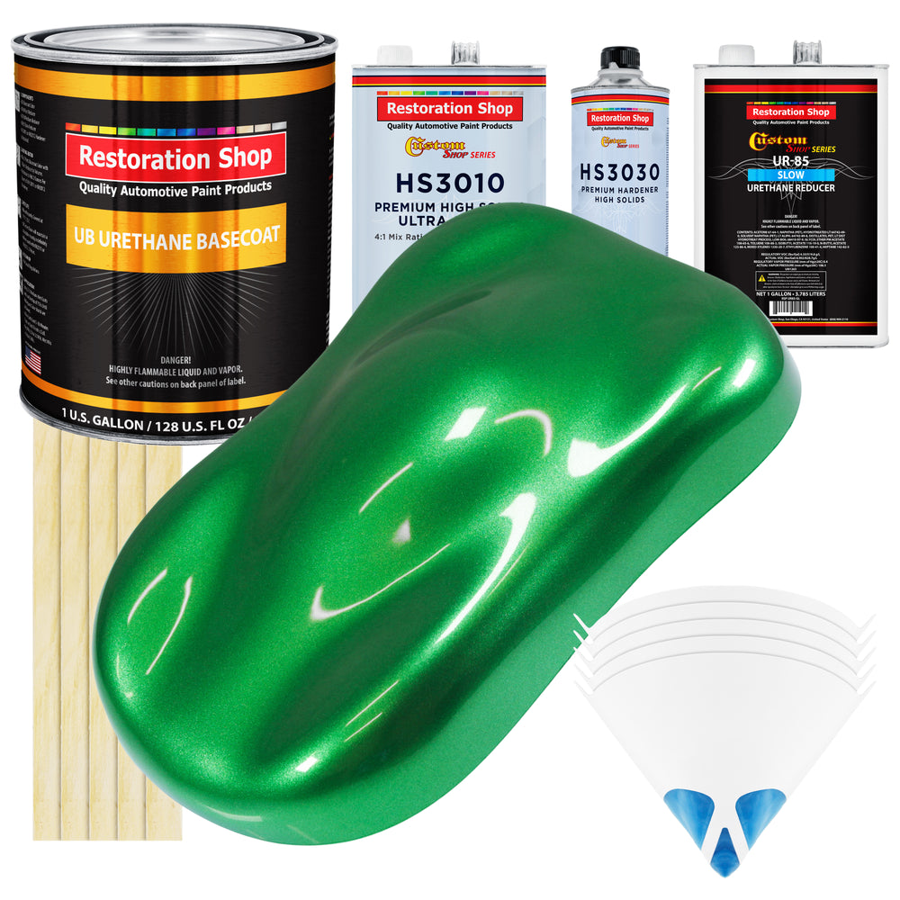 Firemist Green - Urethane Basecoat with Premium Clearcoat Auto Paint - Complete Slow Gallon Paint Kit - Professional High Gloss Automotive Coating