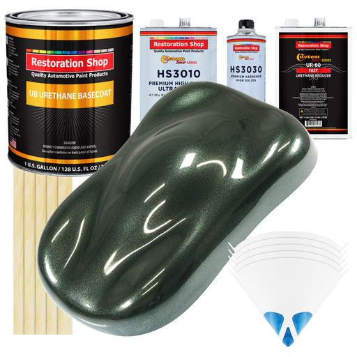 Fathom Green Firemist - Urethane Basecoat with Premium Clearcoat Auto Paint - Complete Fast Gallon Paint Kit - Professional Gloss Automotive Coating