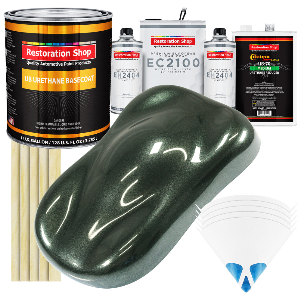 Fathom Green Firemist Urethane Basecoat with European Clearcoat Auto Paint - Complete Gallon Paint Color Kit - Automotive Refinish Coating