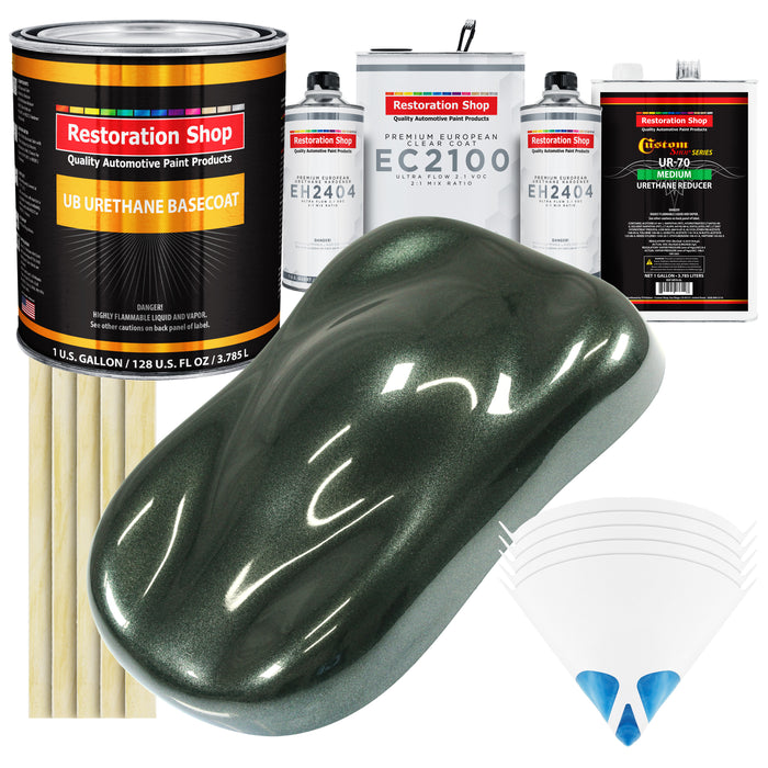 Fathom Green Firemist Urethane Basecoat with European Clearcoat Auto Paint - Complete Gallon Paint Color Kit - Automotive Refinish Coating