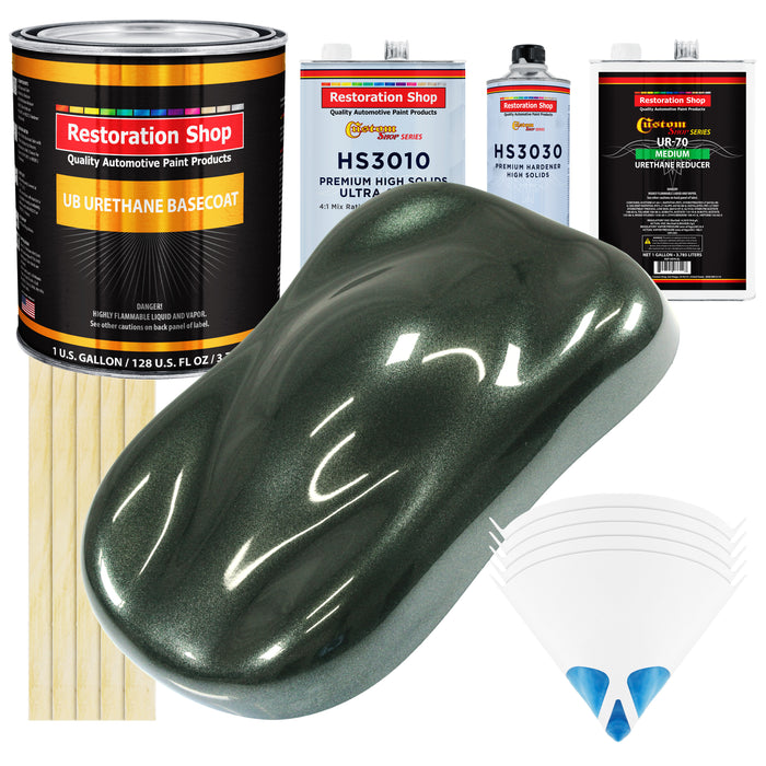 Fathom Green Firemist - Urethane Basecoat with Premium Clearcoat Auto Paint - Complete Medium Gallon Paint Kit - Professional Gloss Automotive Coating