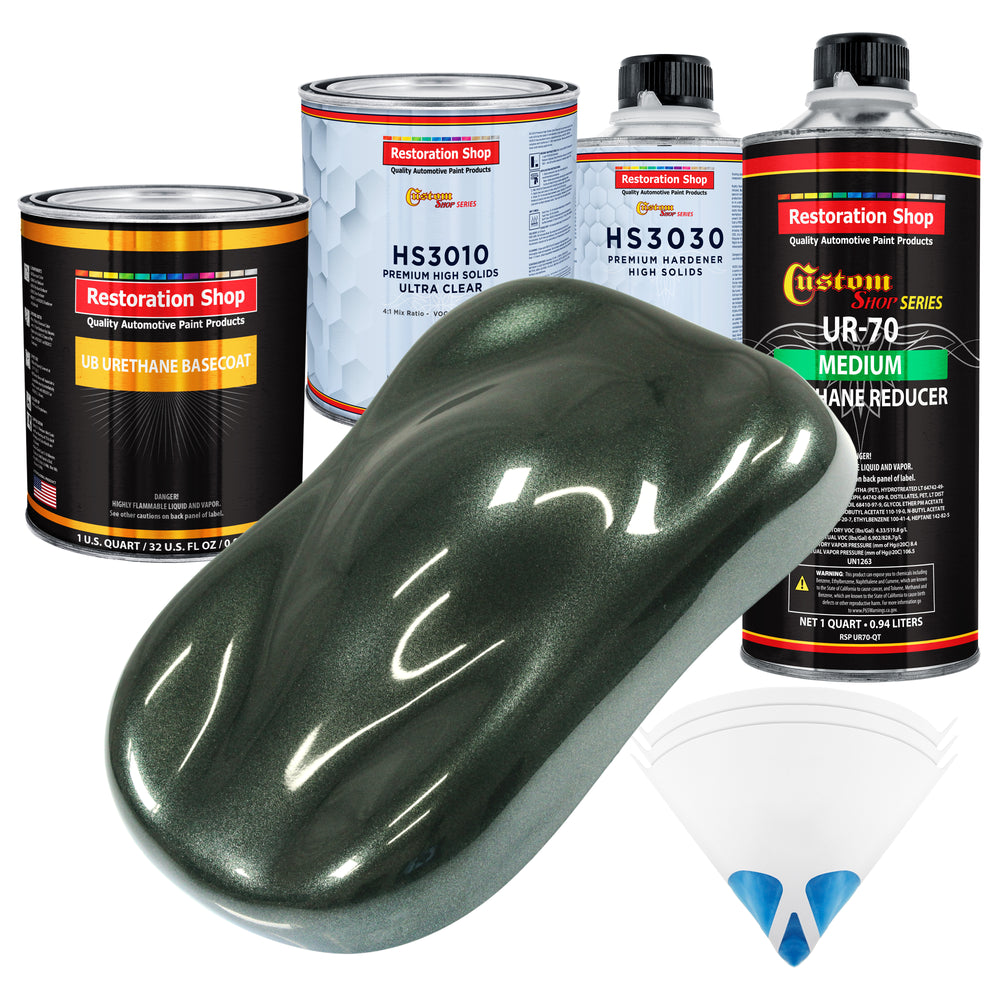 Fathom Green Firemist - Urethane Basecoat with Premium Clearcoat Auto Paint - Complete Medium Quart Paint Kit - Professional Gloss Automotive Coating