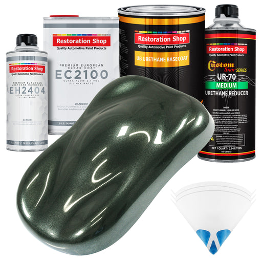 Fathom Green Firemist Urethane Basecoat with European Clearcoat Auto Paint - Complete Quart Paint Color Kit - Automotive Refinish Coating