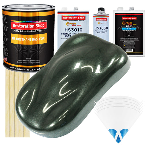 Fathom Green Firemist - Urethane Basecoat with Premium Clearcoat Auto Paint - Complete Slow Gallon Paint Kit - Professional Gloss Automotive Coating