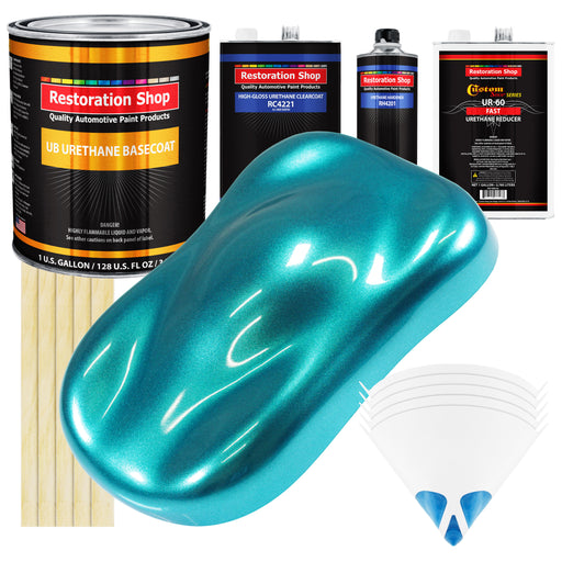 Aquamarine Firemist - Urethane Basecoat with Clearcoat Auto Paint - Complete Fast Gallon Paint Kit - Professional Gloss Automotive Car Truck Coating