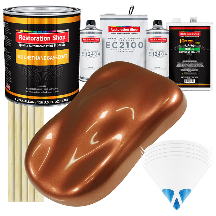 Firemist Copper Urethane Basecoat with European Clearcoat Auto Paint - Complete Gallon Paint Color Kit - Automotive Refinish Coating