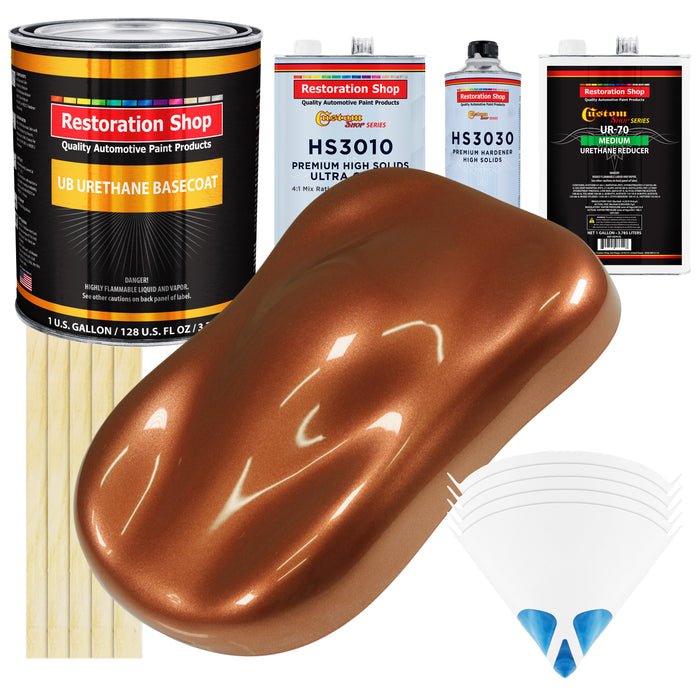 Firemist Copper - Urethane Basecoat with Premium Clearcoat Auto Paint - Complete Medium Gallon Paint Kit - Professional High Gloss Automotive Coating