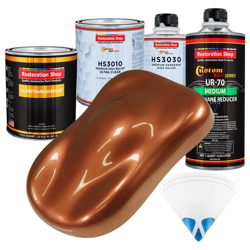 Firemist Copper - Urethane Basecoat with Premium Clearcoat Auto Paint - Complete Medium Quart Paint Kit - Professional High Gloss Automotive Coating