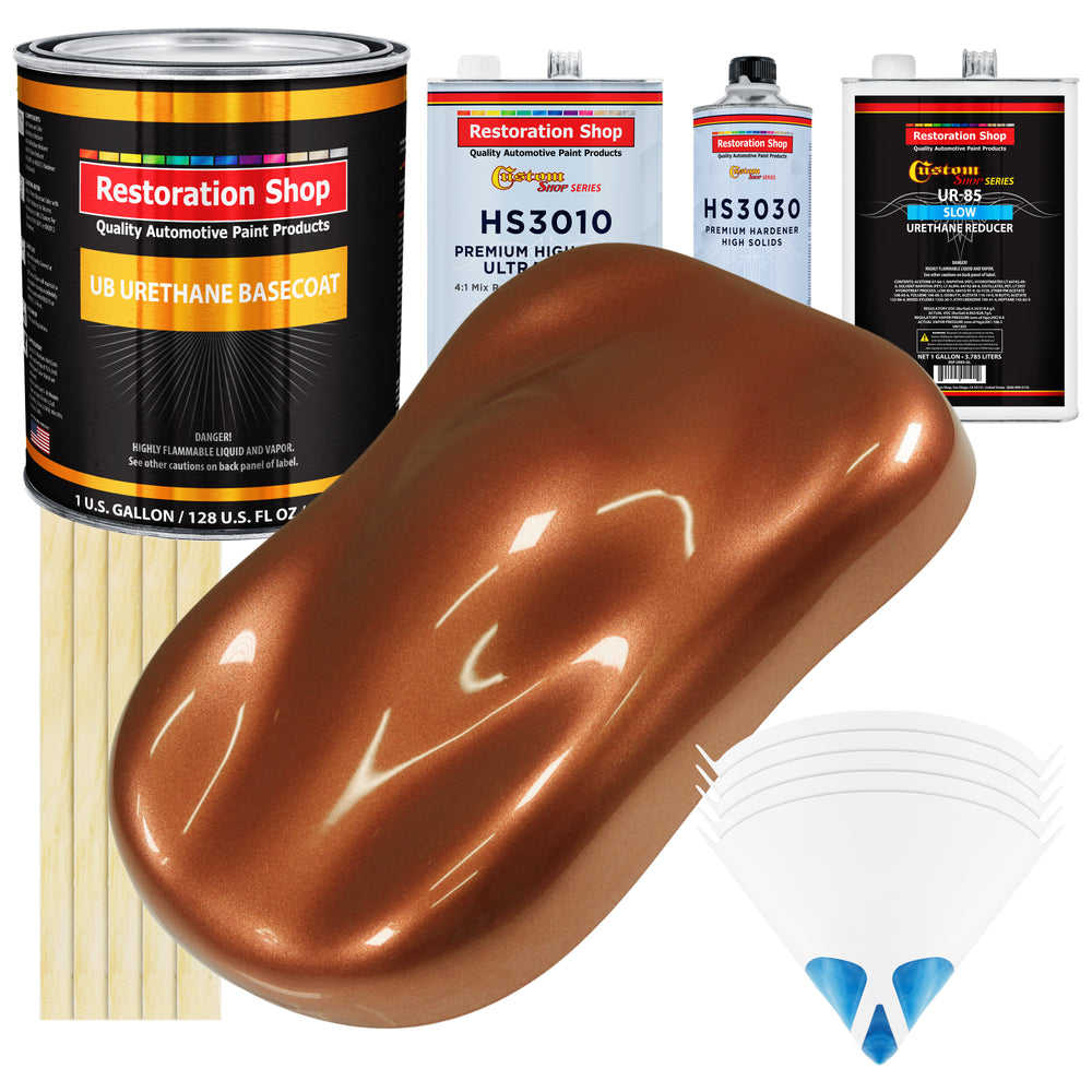 Firemist Copper - Urethane Basecoat with Premium Clearcoat Auto Paint - Complete Slow Gallon Paint Kit - Professional High Gloss Automotive Coating