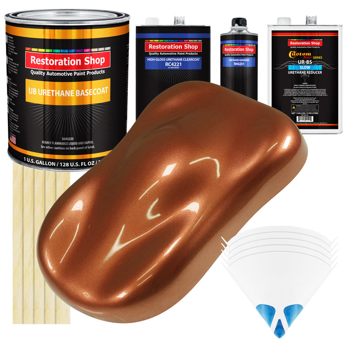 Firemist Copper - Urethane Basecoat with Clearcoat Auto Paint (Complete Slow Gallon Paint Kit) Professional High Gloss Automotive Car Truck Coating