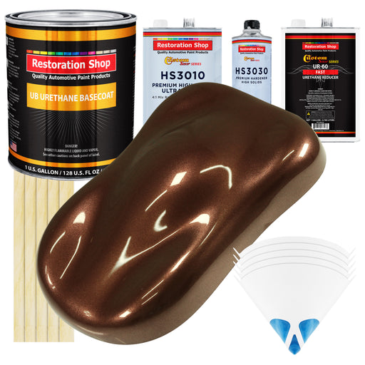 Saddle Brown Firemist - Urethane Basecoat with Premium Clearcoat Auto Paint - Complete Fast Gallon Paint Kit - Professional Gloss Automotive Coating