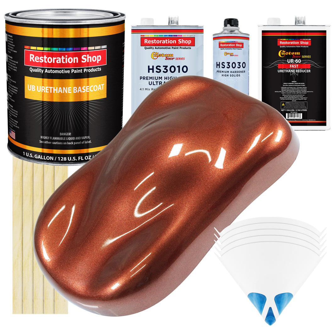 Saddle Brown Firemist - Urethane Basecoat with Premium Clearcoat Auto Paint - Complete Fast Gallon Paint Kit - Professional Gloss Automotive Coating