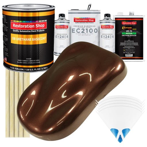 Saddle Brown Firemist Urethane Basecoat with European Clearcoat Auto Paint - Complete Gallon Paint Color Kit - Automotive Refinish Coating