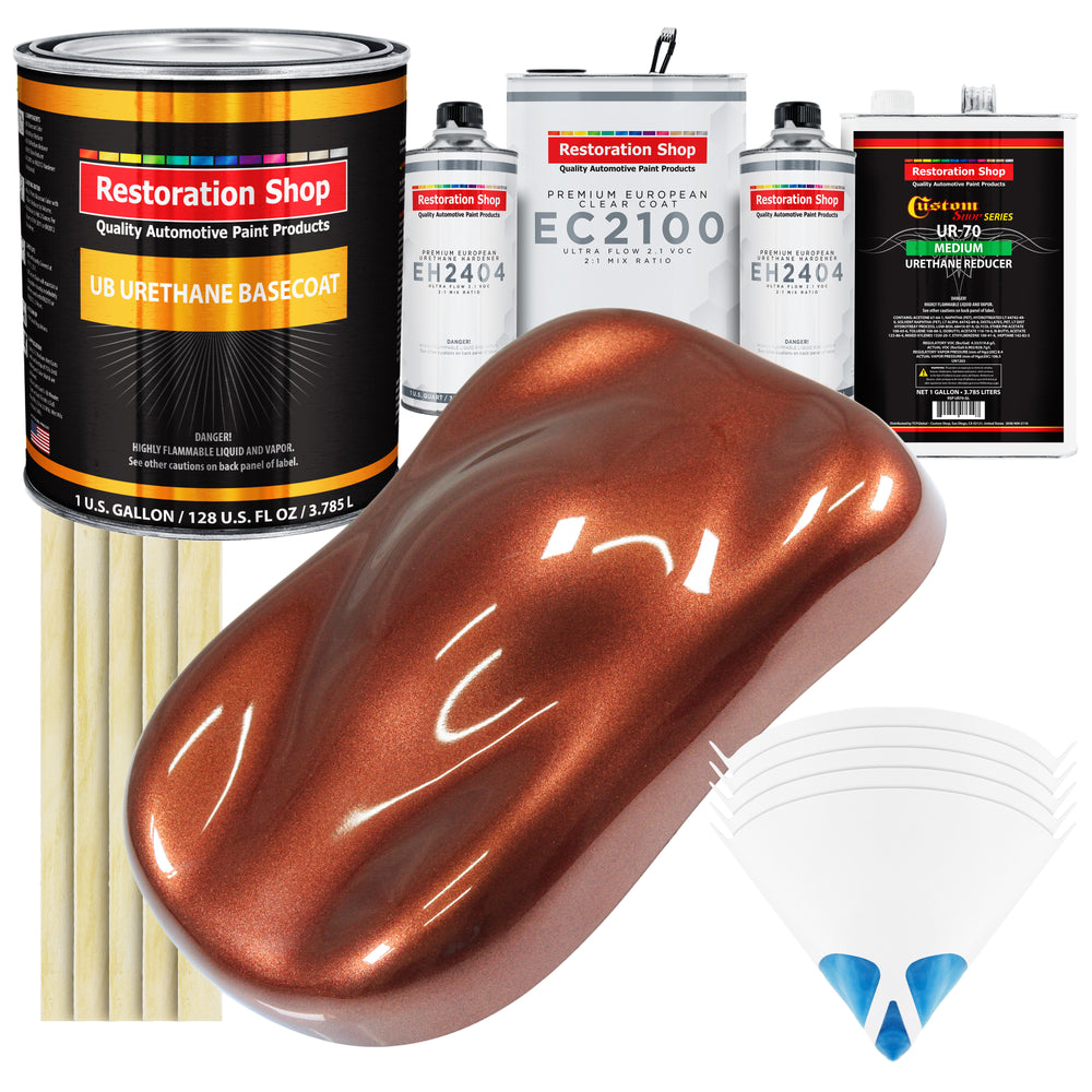 Saddle Brown Firemist Urethane Basecoat with European Clearcoat Auto Paint - Complete Gallon Paint Color Kit - Automotive Refinish Coating