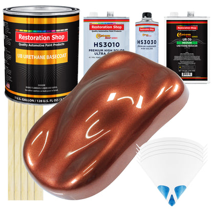 Saddle Brown Firemist - Urethane Basecoat with Premium Clearcoat Auto Paint - Complete Medium Gallon Paint Kit - Professional Gloss Automotive Coating