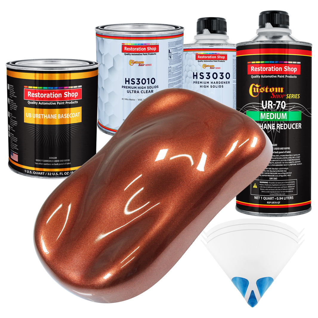 Saddle Brown Firemist - Urethane Basecoat with Premium Clearcoat Auto Paint - Complete Medium Quart Paint Kit - Professional Gloss Automotive Coating