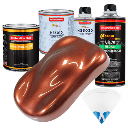 Saddle Brown Firemist - Urethane Basecoat with Premium Clearcoat Auto Paint - Complete Medium Quart Paint Kit - Professional Gloss Automotive Coating
