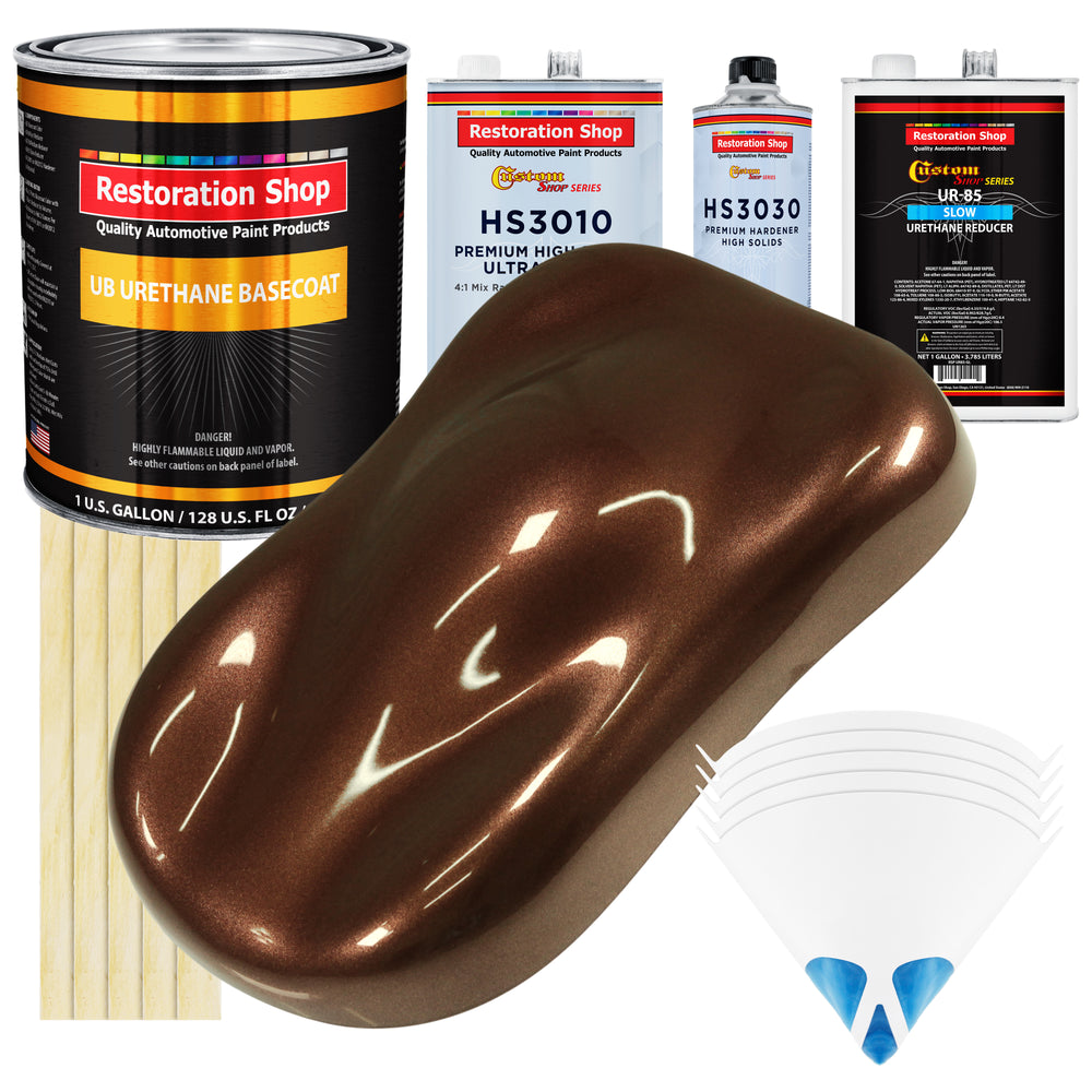 Saddle Brown Firemist - Urethane Basecoat with Premium Clearcoat Auto Paint - Complete Slow Gallon Paint Kit - Professional Gloss Automotive Coating
