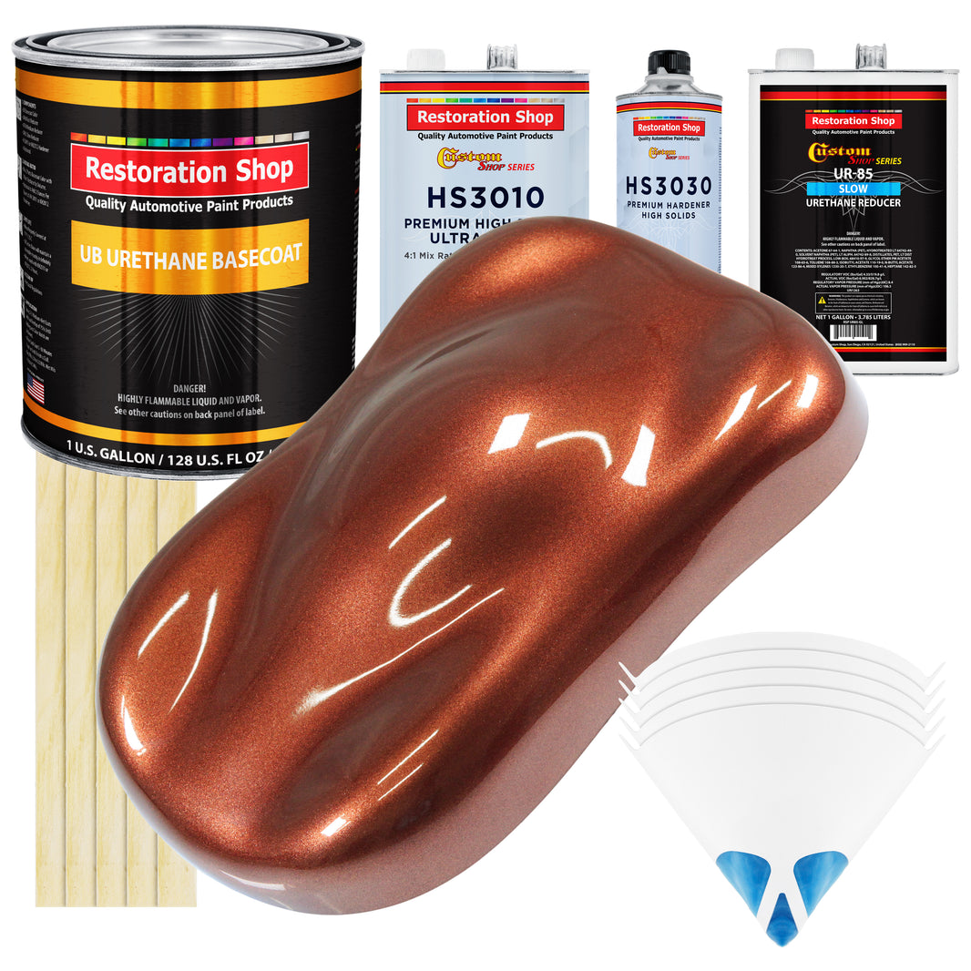 Saddle Brown Firemist - Urethane Basecoat with Premium Clearcoat Auto Paint - Complete Slow Gallon Paint Kit - Professional Gloss Automotive Coating