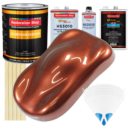 Saddle Brown Firemist - Urethane Basecoat with Premium Clearcoat Auto Paint - Complete Slow Gallon Paint Kit - Professional Gloss Automotive Coating
