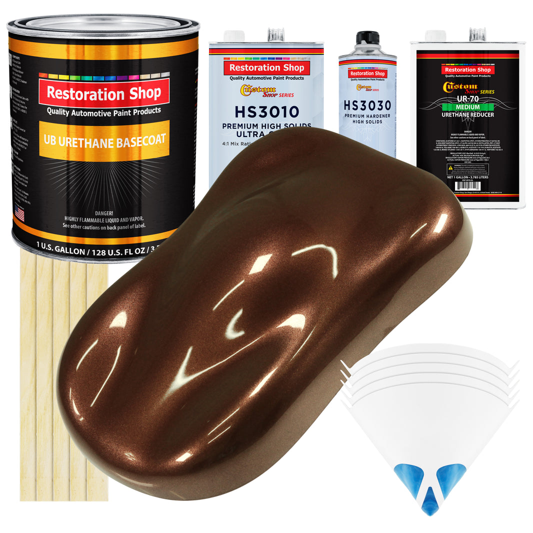 Whole Earth Brown Firemist - Urethane Basecoat with Premium Clearcoat Auto Paint - Complete Medium Gallon Paint Kit - Professional Automotive Coating